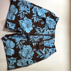 Men’s Brown/Lt Blue Swimwear Size L Men by Sonoma